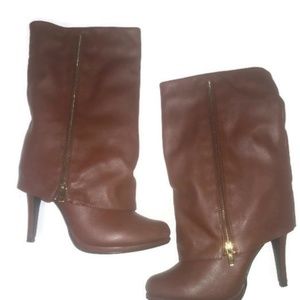 Fold Over Women's Leather Boots